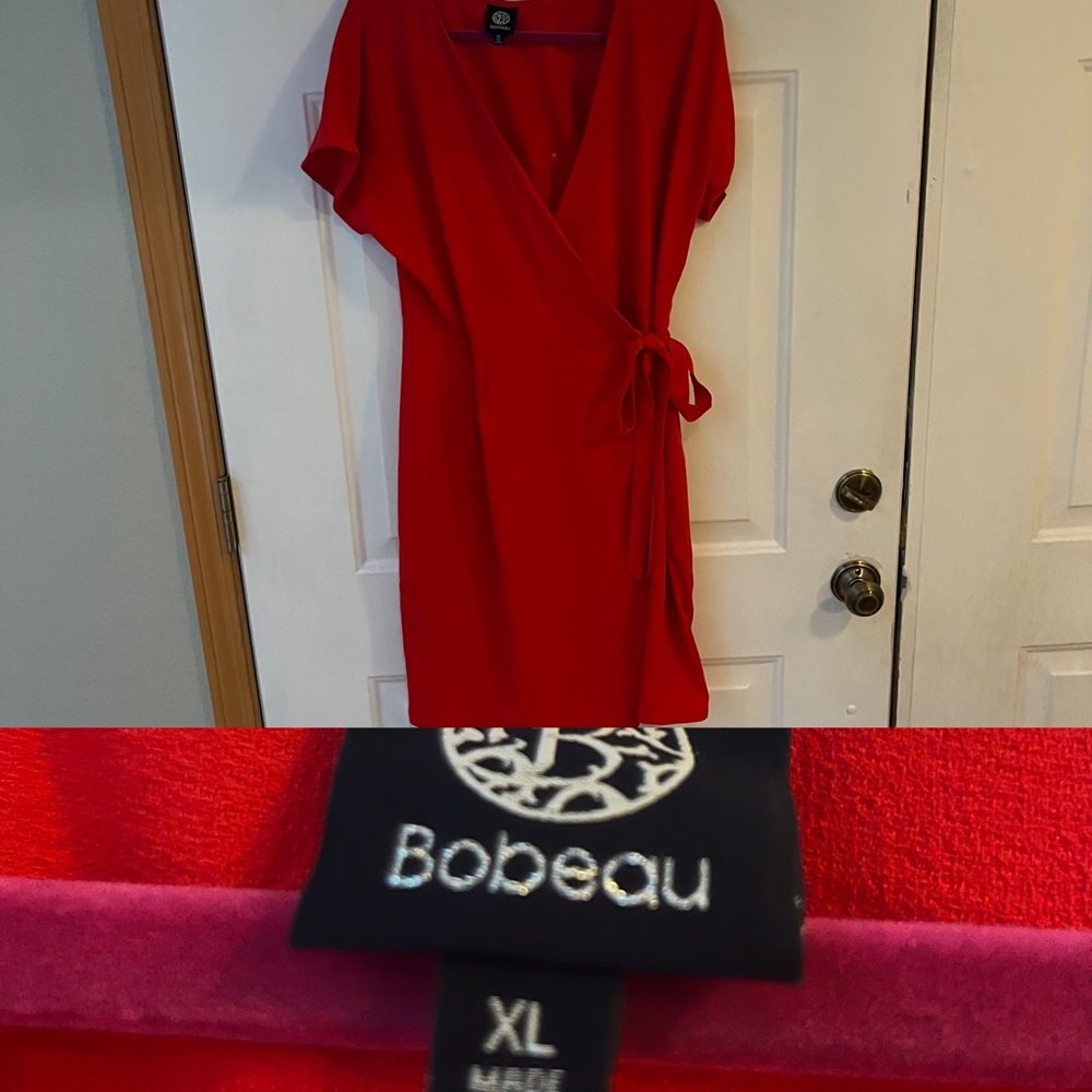 Sexy Red Bobeau Wrap Dress - Picture 2 of 2